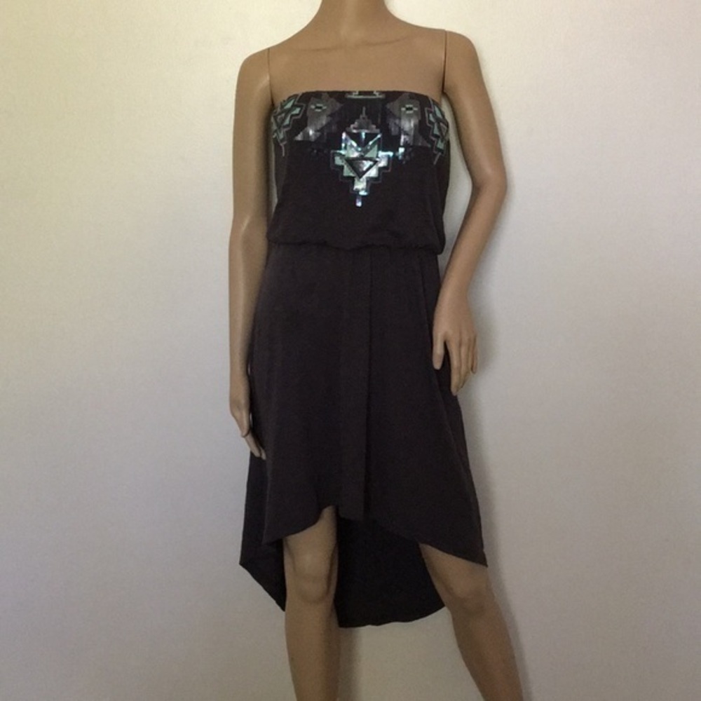 EXPRESS Gray Hi-low Strapless Dress Size S/P